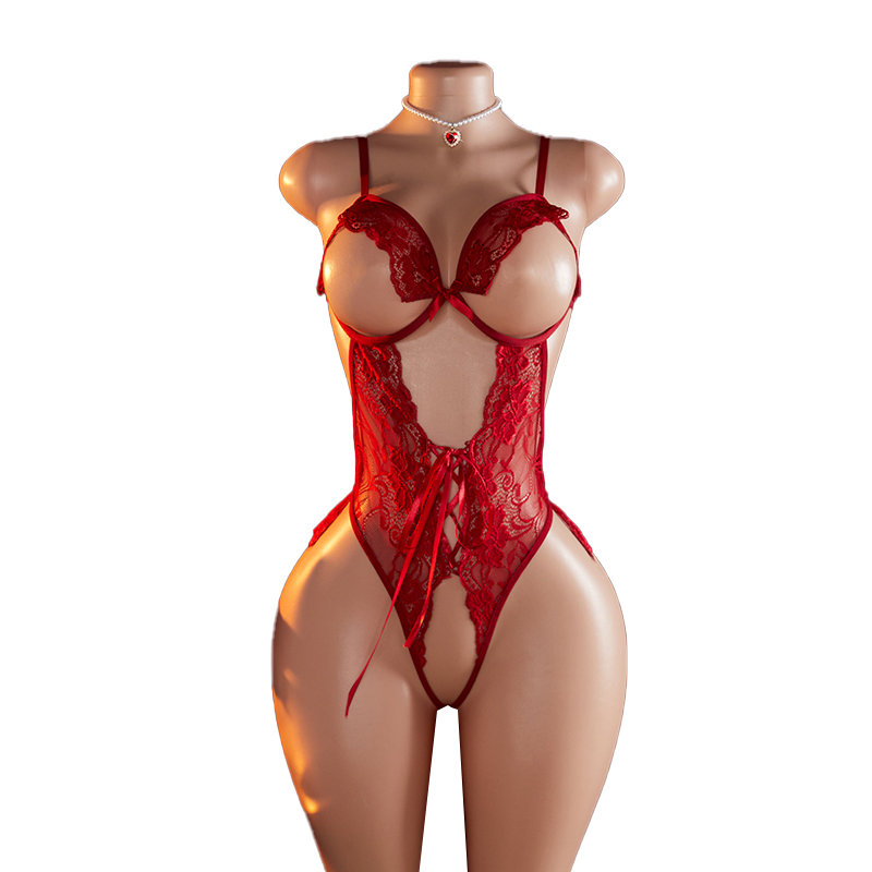 Lace Bralette Set - Lingerie seksi transparan untuk wanita 18