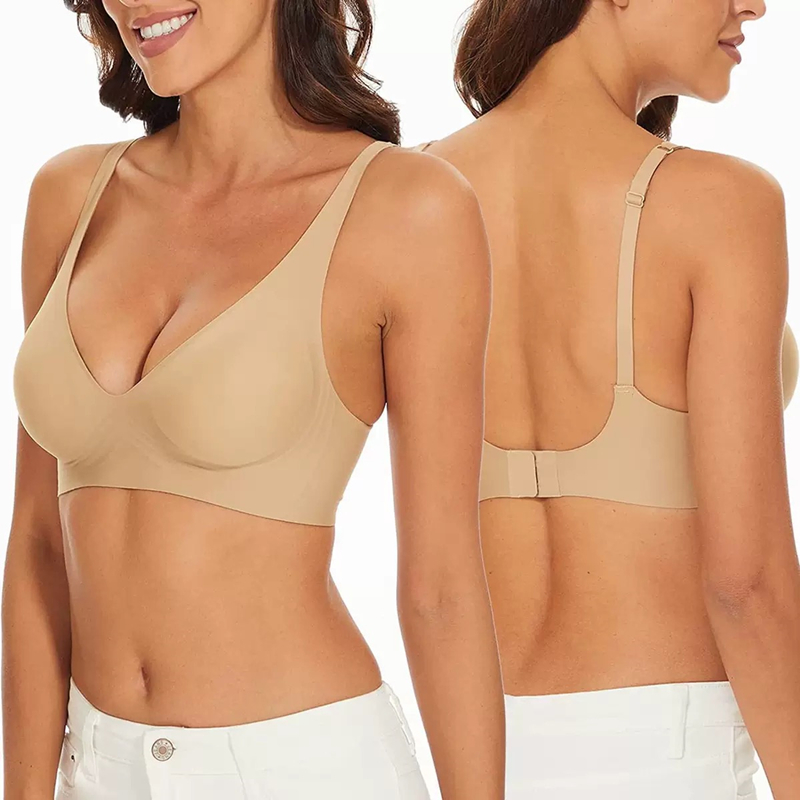 Bra Jelly Seamless Seksi S-4XL - Plunge Bra Push Up ulasan dan harga