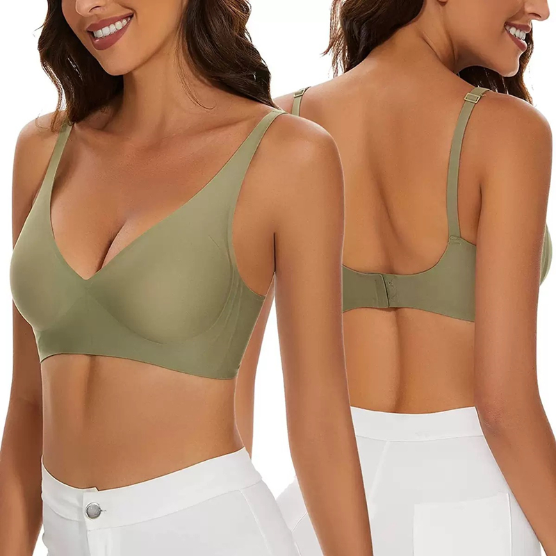 Bra Jelly Seamless Seksi S-4XL - Plunge Bra Push Up ulasan dan harga