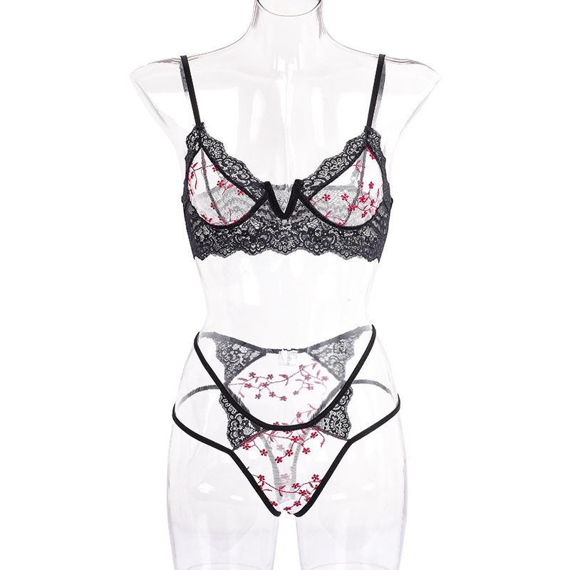 Set Lingerie Wanita Set Bra Re - Lace Bralette Set ulasan dan harga